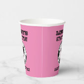 カスタム女子サッカースポーツ誕生日パーティーピンク 紙コップ (右)