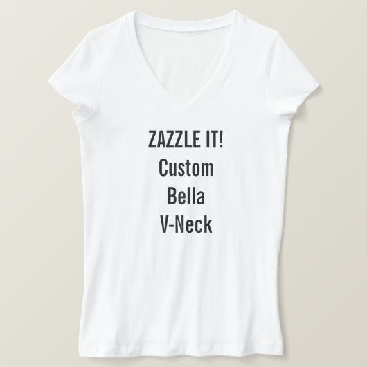 カスタム女子ベラVネックJersey Tシャツ空白の Tシャツ (デザイン正面)
