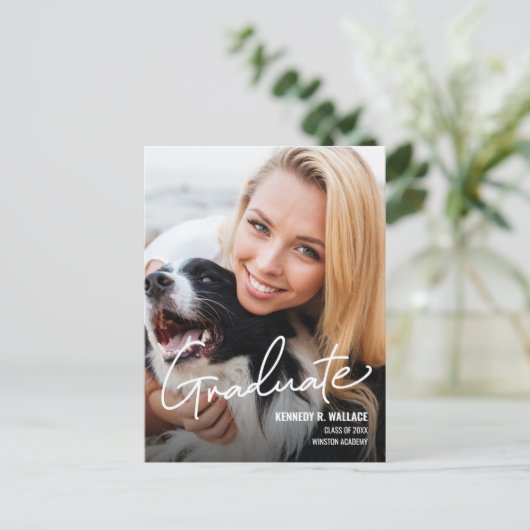 カスタム女子写真テンプレート学校 案内ポストカード (スタンド正面)