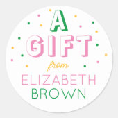 カスタム女子名門私立校風の誕生日シール ラウンドシール (正面)