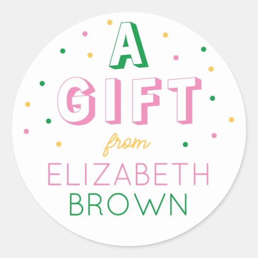 カスタム女子名門私立校風の誕生日シール ラウンドシール (正面)