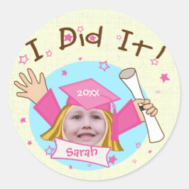 カスタム女子大学卒業シール ラウンドシール