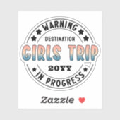 カスタム女子旅進行中 グラデーションおもしろ シール (シート)