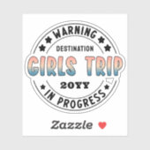 カスタム女子旅進行中 グラデーション面白い シール (シート)