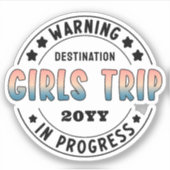 カスタム女子旅進行中 グラデーション面白い シール (正面)