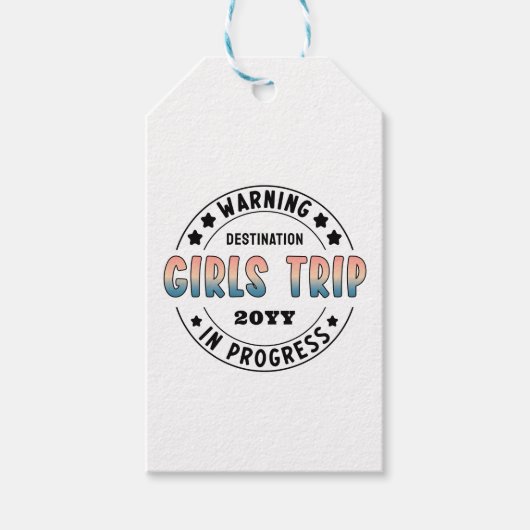 カスタム女子旅進行中 グラデーション面白 ギフトタグ (正面)