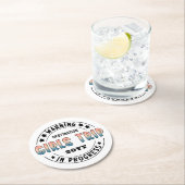 カスタム女子旅進行中 グラデーション面白 ラウンドペーパーコースター (インサイチュ)