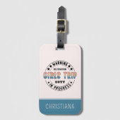 カスタム女子旅進行中 グラデーション面白 ラゲッジタグ (正面縦)