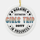 カスタム女子旅進行中 グラデーション おもしろ セラミックオーナメント (正面)
