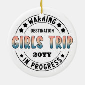 カスタム女子旅進行中 グラデーション おもしろ セラミックオーナメント (裏面)