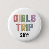 カスタム女子旅 女子だけの週末 休暇 缶バッジ (正面)