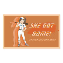 カスタム女子野球選手ステッカー
