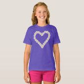 カスタム女子Tシャツ：ハート型のデイジーチェーン Tシャツ (正面フル)