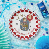 カスタム女性のカーボーイ第4ハッピーバースデー紙プレート ペーパープレート (パーティー)