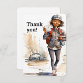 カスタム女性レターキャリア サンキューカード (正面/裏面)
