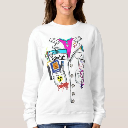 カスタム女性科学者の名前タグラボコートの衣装 スウェットシャツ (正面)