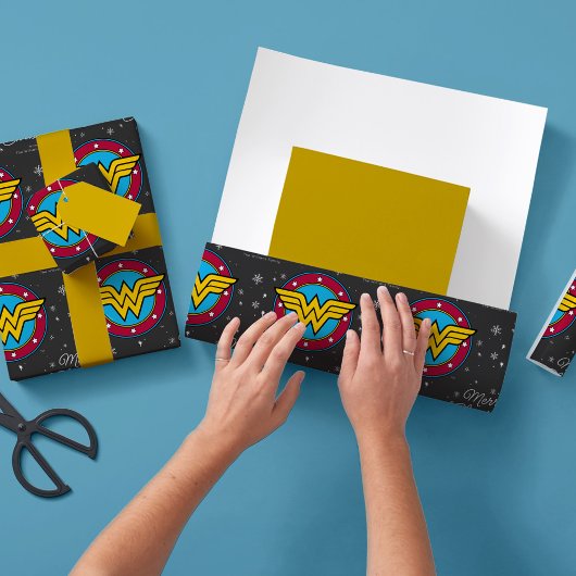 カスタム女疑問に思クリスマスの雪片 ラッピングペーパー