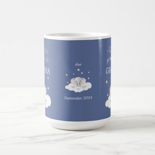 カスタム妊娠告知マグカワイブルーボーイ コーヒーマグカップ (中央)