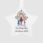 カスタム妊婦とガールアクリルオーナメント オーナメント (裏面)