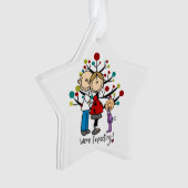 カスタム妊婦とガールアクリルオーナメント オーナメント (正面)