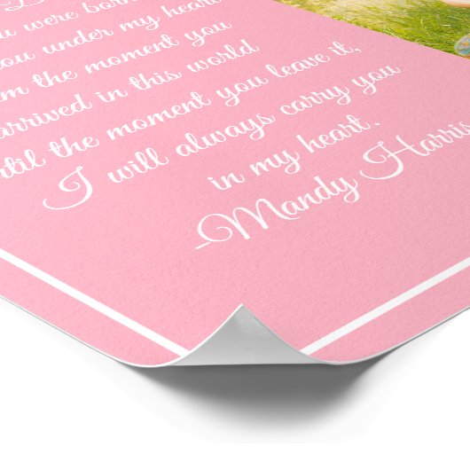 カスタム妊婦の写真Beautiful Mom引用文ピンク ポスター (角)