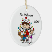 カスタム妊婦ファミリードッグオーナメント セラミックオーナメント (右)