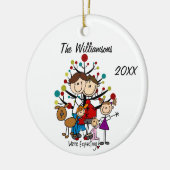 カスタム妊婦ファミリードッグオーナメント セラミックオーナメント (左)