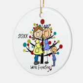 カスタム妊婦2つのママ幼児ボーイ セラミックオーナメント (左)
