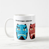 カスタム妖怪日本の鬼マググ コーヒーマグカップ (左)