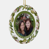 カスタム妹は永遠の友人の写真クリスマス セラミックオーナメント (右)