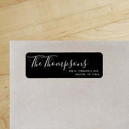 カスタム姓ブラック差出人住所 ラベル