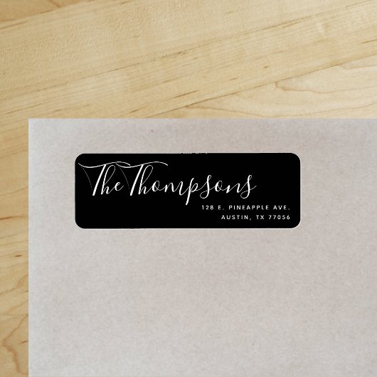 カスタム姓ブラック差出人住所 ラベル