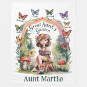 カスタム姪と甥が叔母素晴らしの庭を命名 フリースブランケット (正面)