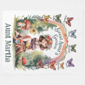 カスタム姪と甥が叔母素晴らしの庭を命名 フリースブランケット (正面(横))