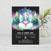 カスタム威厳のあるフェアリー誕生日 招待状 (スタンド正面)