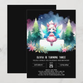 カスタム威厳のあるフェアリー誕生日 招待状 (正面/裏面)