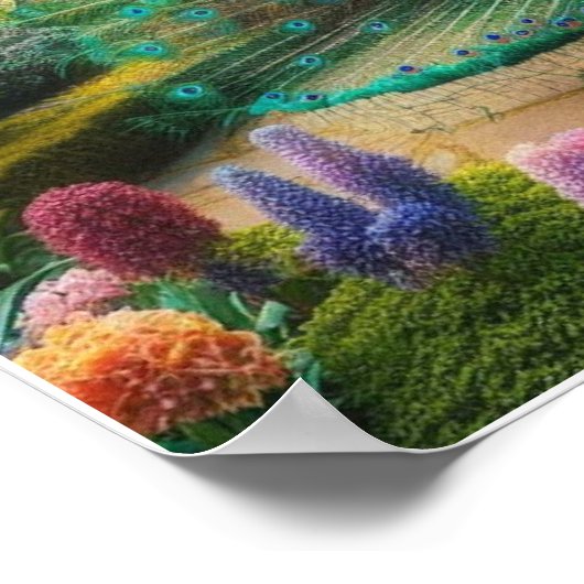 カスタム威厳のある孔雀の壁ポスター ポスター (角)