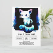 カスタム威厳のある猫誕生日 招待状 (スタンド正面)