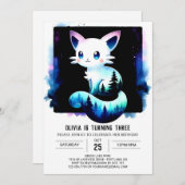 カスタム威厳のある猫誕生日 招待状 (正面/裏面)