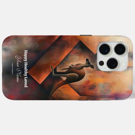 カスタム威厳のある: Kangaroo iPhone 15 Promaxケース Case-Mate iPhoneケース (裏面 (横))