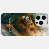 カスタム威厳のある: Lion iPhone 15 Promaxケース Case-Mate iPhoneケース (裏面 (横))