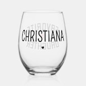 カスタム娘お気に入りの懇親会おもしろい ステムなしワイングラス (裏面)