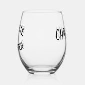 カスタム娘お気に入りの懇親会おもしろい ステムなしワイングラス (左)
