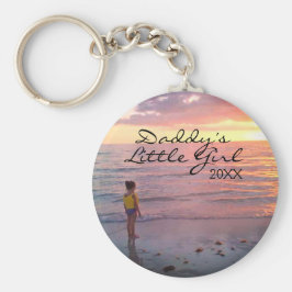 カスタム娘フォトダディス小さな女の子スクリプト キーホルダー