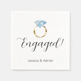 カスタム婚約したリングや輪婚約パーティ スタンダードカクテルナプキン