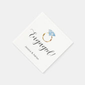 カスタム婚約したリングや輪婚約パーティ スタンダードカクテルナプキン (角)