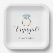 カスタム婚約したリングや輪婚約パーティ ペーパープレート (正面)