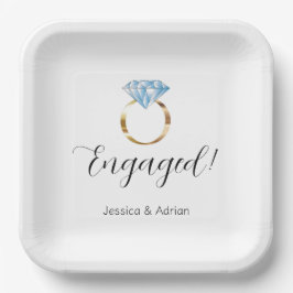 カスタム婚約したリングや輪婚約パーティ ペーパープレート