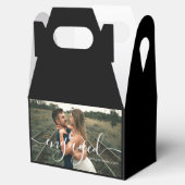 カスタム婚約フォトブラックお願いボックス フェイバーボックス (オープン)