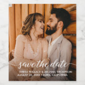 カスタム婚約写真の日付を保存 ワインラベル (シングルラベル)